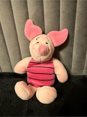 Disney Winnie the Pooh Piglet Plush Stuffed Animal Pink Striped Toy